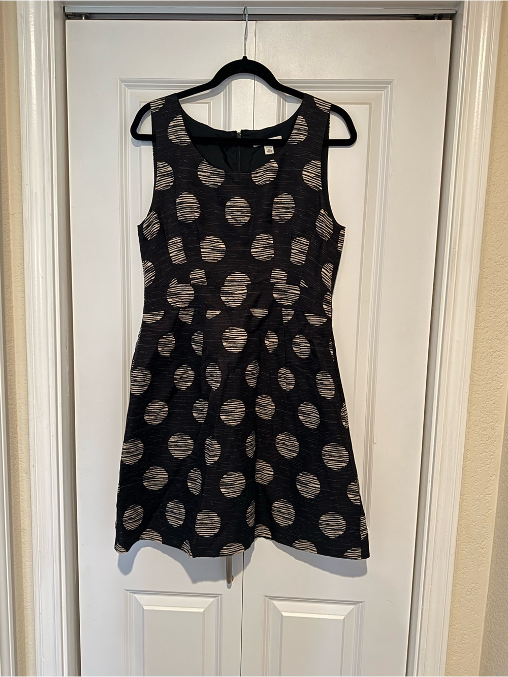 Pre❤️’d Banana Republic Black Dress with Cream Polka Dots